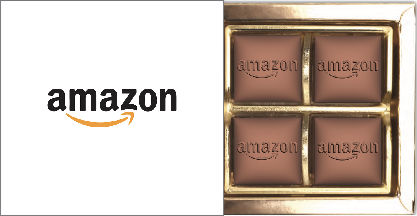 4 Pieces of Customized Belgian Chocolate in a Customized Soft Gliding Box