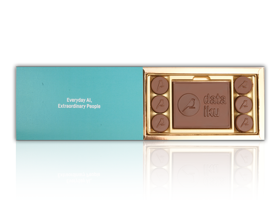 6 Pieces + Bar of Customized Belgian Chocolate in a Customized Soft Gliding Box