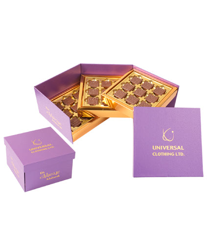 27 Pieces of Customized Belgian Chocolate in a Customized Roulette Box