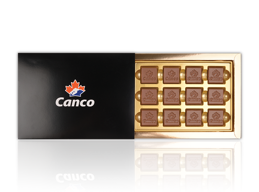12 Piece Custom Chocolate in a Soft Gliding Box