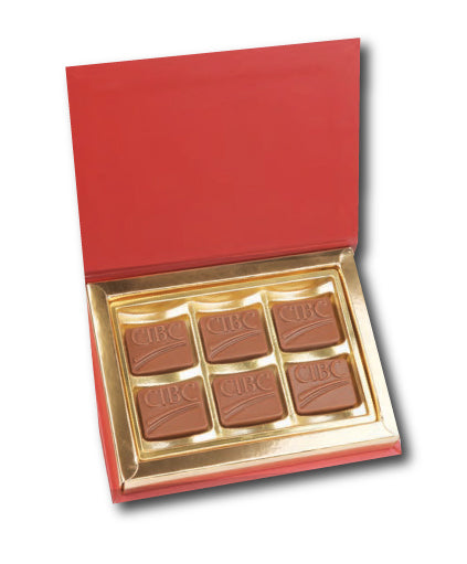 6 Pieces of Customized Belgian Chocolate in a Customized Combination Box
