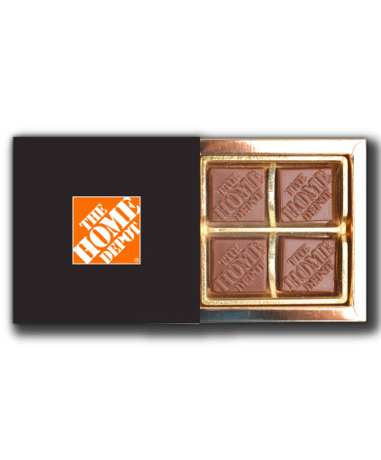 4 Pieces of Customized Belgian Chocolate in a Customized Soft Gliding Box