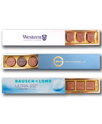 5 Pieces of Customized Belgian Chocolate in a Customized Soft Gliding Box